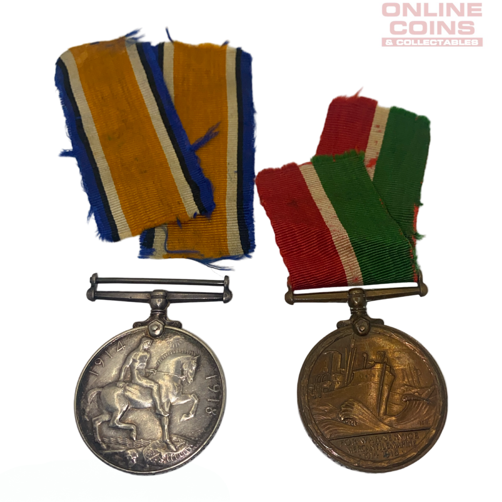 British War Medal & Mercantile Marine War Medal Pair - F.H. Walbourn 751